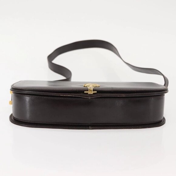 GUCCI Shoulder Bag Leather Brown gold Auth fm4925 - Picture 7 of 16